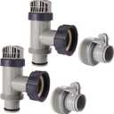 Plunger Valves & Type B Hose Adapter Compatible with Intex Pool Part, Hose Fitting Coupling Connector Plunger Shut Off Valve Replacement Practical Accessories for Above Ground Pool Vacuum Pipe Holder