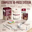 Superbaking Sourdough Starter Jar, Beginner Sourdough Starter Kit, 34oz Wide Mouth Sour Dough Glass Jar with Guides & Recipes, Sourdough Bread Baking Supplies, Sourdough Container Crock