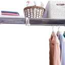 Hershii Closet Tension Shelf Expandable Telescopic Rod Heavy Duty Clothes Hanging Rail Adjustable DIY Storage Organizer Shoe Rack for Garage Bathroom Kitchen Bedroom (65-110cm/25.59-43.30inches)