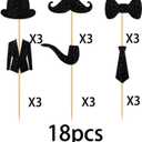 2 x Male Suit Cupcake Topper for Father's Day Theme Party Favors Decorations Men Boys Happy Birthday Party Decor Supplies set 18pcs Black Glitter