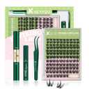 KEYYOU Fairy Chispa Lash Clusters Kit Lash Extension Kit D Curl 120Pcs Eyelash Extension Kit Wispy Natural Invisible Band Lash Kit with Waterproof DIY Lash Kit at Home(Fairy Chispa-D-8-18MIX)