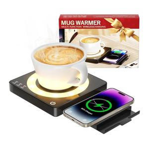 Coffee Mug Warmer, Smart Mug Warmer, 15W Wireless Phone Charging, 3 Heat Settings Temperature Controlled, 8H Auto Off, Candle Warmer, Safe for Heating Coffee, Beverage, Milk, Tea