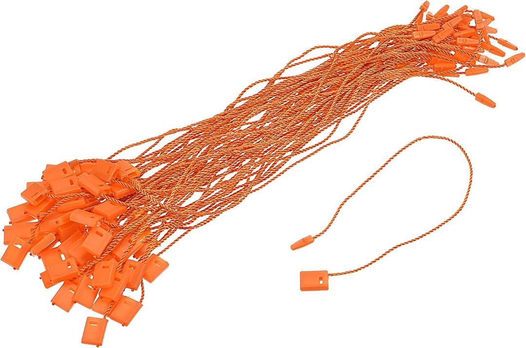MECCANIXITY Hang Tag String Snap Lock Pins Loop Price Tag Fastener Plastic Tags Ties Orange 7 Inch Pack of 1000