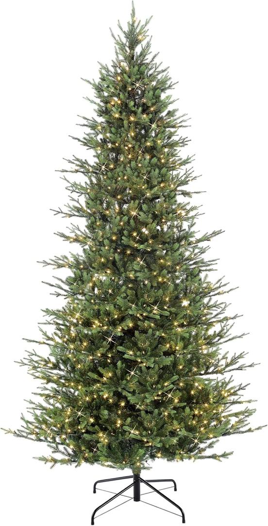 Puleo International 9 Foot Pre-Lit Slim Balsam Fir Artificial Christmas Tree with 800 Clear Lights