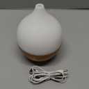 SALKING Essential Oil Diffuser, 100ml Small Aromatherapy Diffuser with Auto Shut-Off Function, Ultrasonic Diffusers for Essential Oils, Cool Mist Humidifier with Warm White Lights, for Office Home (White + Wooden Grain)