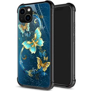 ZHEGAILIAN for iPhone 13 Case, Military-Grade Protection, All-Around Shockproof Corners, Anti-Scratch Phone Case for iPhone 13 - Emerald Butterfly (Dream catcher)