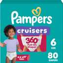 Pampers Diapers - Cruisers 360 - Size 6, 80 Count, Babyproof up to 100% Leakproof Pull-On Diaper