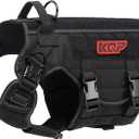 Tactical Dog Harness, No Pull Dog Harness, Military Dog Vest with Adjustable Metal Clips, Reflective Dog Harness for Large Medium Small Dogs, Service Dog Walking Training