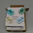 Tommee Tippee Stay Put Pacifier Set, Contains 2 Ultra-Light StayPut Glow in The Dark Pacifiers and 2 Ultra-Light StayPut Pacifiers, 0-6 Months, One-Piece Silicone Design, Pack of 4 (Blue Green)