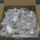 SUNSGNE 25FT Globe String Lights, G40 White Outdoor String Lights with 27 Clear Edison Bulbs (2 Spare) for Patio Balcony Decoration - White Wire