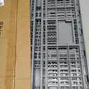 Collapsible Milk Crate, 52L Heavy Duty Plastic Storage Crate Stackable, Collapsible Crates for Storage, Space Saving for Home & Camping - Large Holds 130 lbs, Light Grey