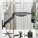 monTEK Single Monitor Wall Mount for 17 to 32 inch Flat/Curved Screens, Holds to 19.8 lbs, Full Motion Adjustable Mechanical Spring Monitor Arm, 75x75/100x100 VESA Wall Mount, Black