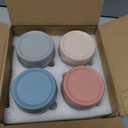 4 Pack Glass Clear Storage Canister with Airtight Lid, 12oz Overnight Oats Containers, Small Cute Decorative Pantry Jar for Snacks, Yogurt, Cereal, Fruit, Salad, Spice, Sugar, Coffee, Tea (350 ml/12 oz | Color)