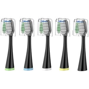 Replacement Toothbrush Heads for Waterpik Complete Care 5.0/9.0 (CC-01/WP-862), with Covers, 4 Count, Black