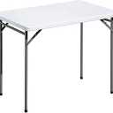 Folding Table 3ft Rectangular All-Occasion Plastic Folding Event Table for Indoor and Outdoor, Portable Desk, Camping, Durable and Stable, HDPE and Steel, Wide Application