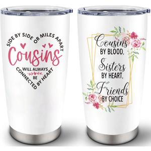 Louasedh Cousin Gifts for Women, Cousins Christmas Gifts, Female Cousin Gift for Mothers Day Birthday, Girl Cousins Tumbler 20 Oz