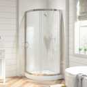 OVE Decors Breeze 32 in. Corner Shower Clear Sliding Door with Base in Chrome Finish