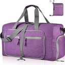 Dimayar 115L Travel Duffle Bag for Men Women - Foldable Duffel Bag with Shoes Compartment - Overnight Bags Waterproof & Tear Resistant(Purple)