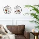 Giosve Cute Bear Pig Nursery Round Wall Art Canvas Framed Poster, Kids Room Decor, Cartoon Bear Pig Hanging Wall Sculptures for Baby Boys Girls Toddler Nursery Room Bedroom Decor, 10x10 Inch Set of 2