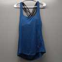 icyzone Women's Open Back Workout Athletic Yoga Tank Tops with Built in Bra (Medium, True Blue)