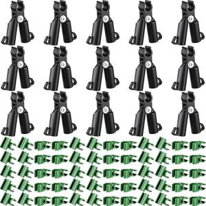 Adjustable Plant Trellis Connector Clip Plastic Connector Stakes Garden Plastic A-Type Connecting Joint Buckle Clip for Gardening Metal Steel Plant Supports(75 Pieces,11 mm) Black/Green