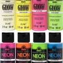 FolkArt Neon Glow Acrylic Paint Set, 2 oz, 8 Fl Oz