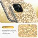 LONLI Hue - Champagne Gold Diamond Facet Sparkling Phone Case for iPhone 15 - [Sparkle Glow Finish, Luxe Glitter Protection] - [360 Shock-Absorbent Bumper] - for iPhone 15
