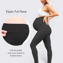 Women's Maternity Leggings Over The Belly - Ultra Stretchy Soft Bump Support Workout Activewear Yoga Pregnancy Pants (2 Pack-black/Leaden Grey)