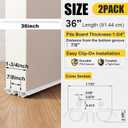 Pushglossy 2 Pcs 36" Kerf Door Sweep Double Bubble Kerf Pre Cut White