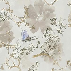 Safiyya Floral Peel and Stick Wallpaper Vintage Contact Paper Bathroom Wall Paper Self Adhesive Removable Wallpaper for Bedroom 78.7"x17.3" 2 Pack