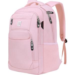 Volher Laptop Backpack,Business Travel Anti Theft Slim Durable Laptops Backpack,Water Resistant College Computer Bag for Women & Men Fits 15.6 Inch Laptop and Notebook-Light Pink
