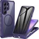 CENHUFO Privacy for Samsung Galaxy S26 Ultra Case, Full Body Phone Case with Built-in 9H Tempered Glass Privacy Screen Protector and Camera Protector, Shockproof Protective Magnetic Cover -Purple