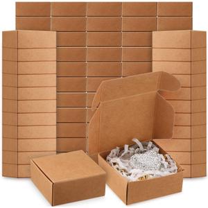 200 Pcs Small Kraft Paper Gift Boxes Bulk 2.16'' x 2.16'' x 0.98'' Ornaments Cardboard Boxes with Lid for Favor Earring Jewelry Bracelet(Kraft Color) 200 Pcs Small Kraft Paper Gift Boxes Bulk 2.16'' x 2.16'' x 0.98'' Ornaments Cardboard Boxes with Lid for Favor Earring Jewelry Bracelet(Kraft Color)