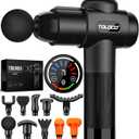 TOLOCO Massage Gun, Deep Tissue Back Massage for Athletes for Pain Relief, Percussion Massager with 10 Massages Heads & Silent Brushless Motor, Mothers Day Gifts for Mom, Black (Black)
