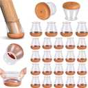 24 Pcs Chair Leg Floor Protectors, Silicone Chair Leg Protectors Caps Covers for Hardwood Floors, Furniture Pads Sliders with Wrapped Felt Bottom Extra Small (Fit:0.5"-0.75")