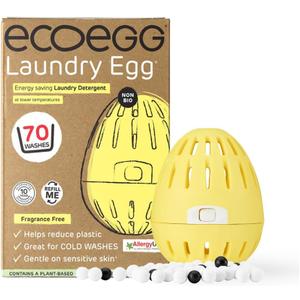 Ecoegg Laundry Egg  70 Loads | Free & Clear/Fragrance-Free Laundry Detergent | Non-Bio, No Enzymes, Phosphates, Palm Oil or Chlorine Bleach | Safe for Sensitive Skin Ecoegg Laundry Egg  70 Loads | Free & Clear/Fragrance-Free Laundry Detergent | Non-Bio, No Enzymes, Phosphates, Palm Oil or Chlorine Bleach | Safe for Sensitive Skin