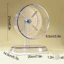 Silent Hamster Exercise Wheel,8.3 Inch Quiet Spinner Hamster Running Wheel,Silent Wheels with Anti-Skid & Adjustable Stand for Gerbils, Mice, or Other Small Pets,Transparent