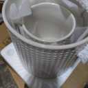 Ceramic Utensil Holders, 7.3"+5.5" Kitchen Utensil Crock Set for Countertop, Large & Small Utensil Organizers for Cooking Tools, Rhombus Pattern