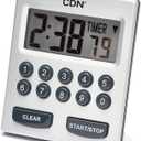 CDN Direct Entry 2- Alarm Digital Kitchen Timer | Counts Up & Down, 10 Hours by Hours, Minutes & Seconds, Big Digit, Loud & Long Audio/Vibrate Alarm, Stand, Hang, Magnet Mounting - TM30