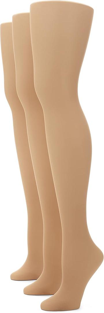 No nonsense Great Shapes All Over Shaping Tights, Slimming Control for Flawless Definition and Confidence (D, Beige Mist - 3 Pair Pack)