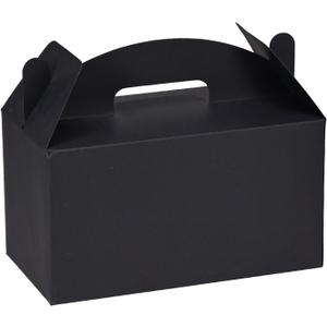 Aosric 30 Pcs Large Party Favor Boxes, 9.45x5x5 Inch Black Treat Boxes, Gable Boxes Candy Boxes Goodie Boxes Paper Gift Boxes with Handles for Kids Birthday Party Decoration Baby Shower Wedding (1 count (Pack of 30))