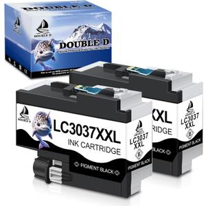DOUBLE D Compatible Ink Cartridge Pigment Replacement for Brother LC3037 XXL LC3037XXL LC3037BK for MFC-J5845DW MFC-J5845DW MFC-J5945DW MFC-J6545DW MFC-J6945DW MFC-J6545DW XL (2-Pack Black)