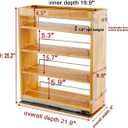 4 Tier Pull Out Spice Rack Holder Shelves (6.5" W x 22" D), spice organization for cabinet Storage Organization, pull out spice racks for inside cabinets