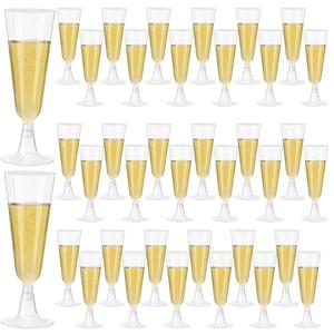 KMLYDGS 40 Pack Clear Plastic Champagne Flutes 5.5 Oz - Elegant Disposable Toasting Glasses for Wedding, Party, Birthday, Graduation Decorations & Celebrations