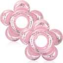 Outus 2 Pack Cute Flower Pool Floats Glitter 47 Inch Inflatable Pink Butter Bachelorette Ring Floaties Bride Floating Flowers for Pool Adults Summer Swimming Birthday
