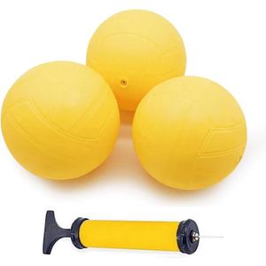 Spike Roundnet Game Replacement Balls 3.5-inch with Air-Pump, Strong Bounce Ball, Pool Lawn Beach Mini Volleyball Balls