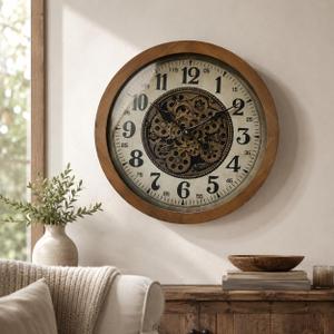 Large Real Moving Gears Wall Clocks for Living Room Decor, 46cm / 18inch