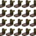 uxcell Shelf Support Pegs, 25pcs 5mm(1/5") L-Shaped Support Bracket Pegs Shelf Pin with Rubber Sleeve for Furniture Shelves Supplies, Bronze Tone