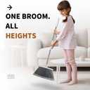 Broom, Outdoor Brooms for Sweeping Indoor, Adjustable 55" Pet Hair Removal Heavy Duty Broom for Floors Home Kitchen Garage Commercial Patio Industrial Snow (Pack of 1)