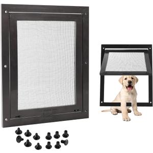 TonGass 7.87" x 9.84" Pet Screen Door Flap Compatible with Doggy Fits Dogs & Cats Under 30 Lbs, Small Dog Doors Flaps, Cat Screen Window Door Flap for Exterior Porch Screen and Window Screen - Black
